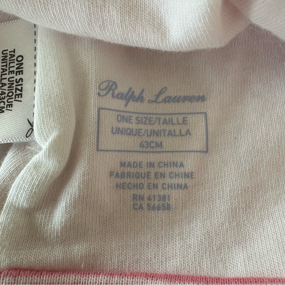Ralph Lauren Baby Girl Paisley Pink Cotton Hat One Size - Picture 7 of 9